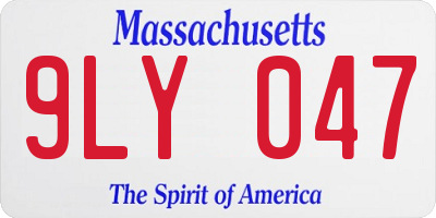 MA license plate 9LY047