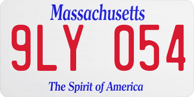 MA license plate 9LY054