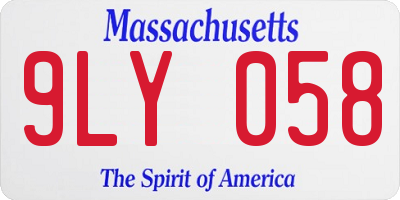 MA license plate 9LY058