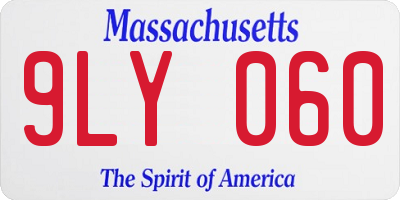 MA license plate 9LY060