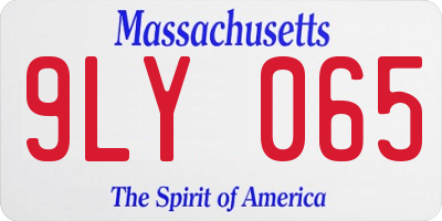 MA license plate 9LY065