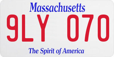 MA license plate 9LY070