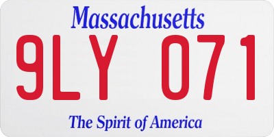 MA license plate 9LY071