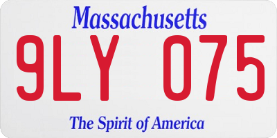 MA license plate 9LY075