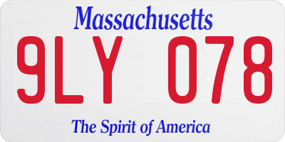 MA license plate 9LY078