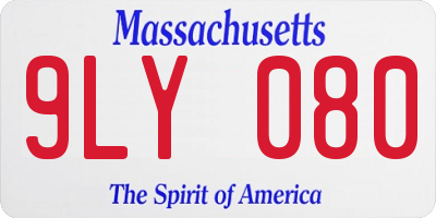 MA license plate 9LY080