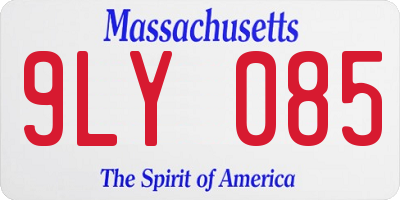 MA license plate 9LY085
