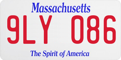 MA license plate 9LY086