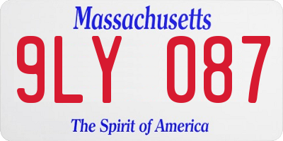 MA license plate 9LY087