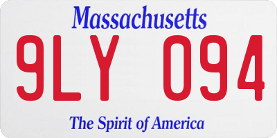 MA license plate 9LY094