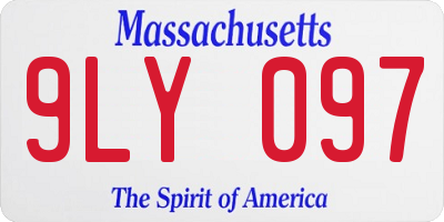 MA license plate 9LY097