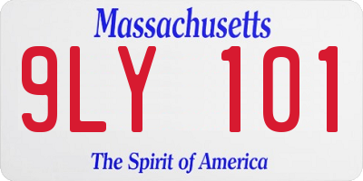 MA license plate 9LY101