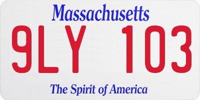 MA license plate 9LY103