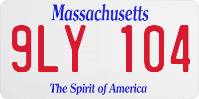 MA license plate 9LY104