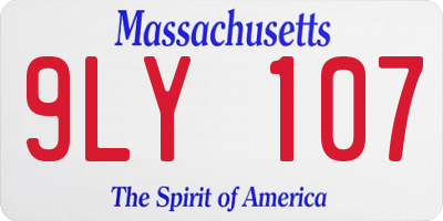 MA license plate 9LY107