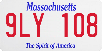 MA license plate 9LY108