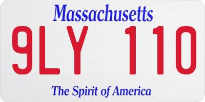 MA license plate 9LY110