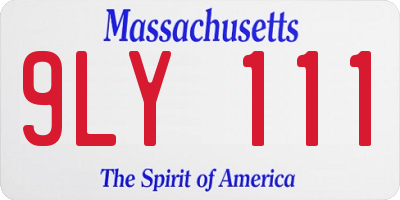 MA license plate 9LY111