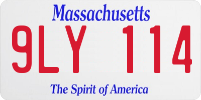 MA license plate 9LY114