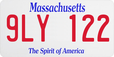 MA license plate 9LY122