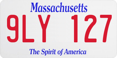 MA license plate 9LY127