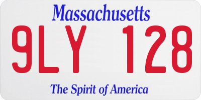 MA license plate 9LY128