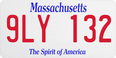 MA license plate 9LY132