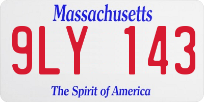 MA license plate 9LY143