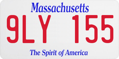 MA license plate 9LY155
