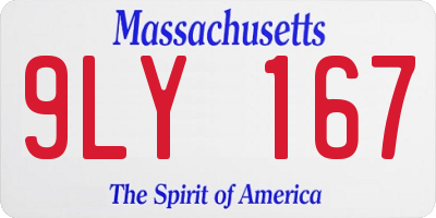 MA license plate 9LY167