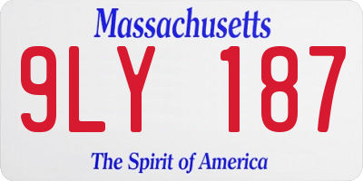 MA license plate 9LY187