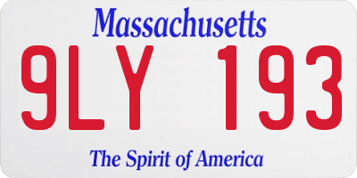 MA license plate 9LY193