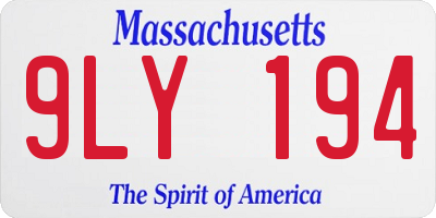 MA license plate 9LY194