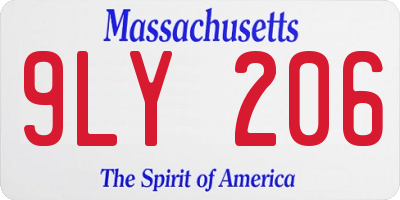 MA license plate 9LY206
