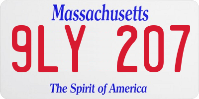 MA license plate 9LY207