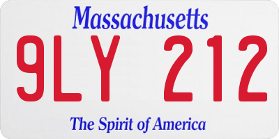 MA license plate 9LY212