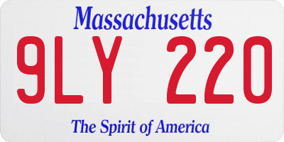 MA license plate 9LY220