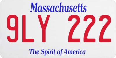 MA license plate 9LY222