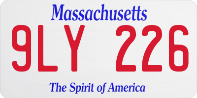 MA license plate 9LY226