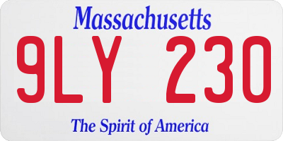 MA license plate 9LY230