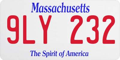 MA license plate 9LY232