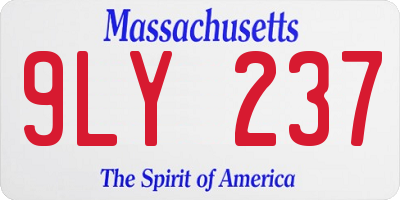 MA license plate 9LY237