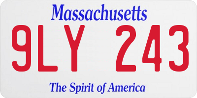 MA license plate 9LY243