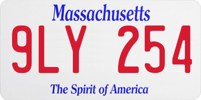 MA license plate 9LY254