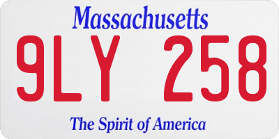 MA license plate 9LY258
