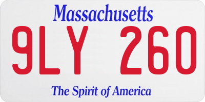 MA license plate 9LY260