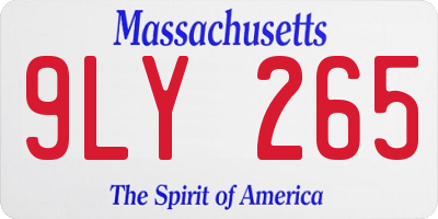 MA license plate 9LY265