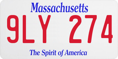 MA license plate 9LY274