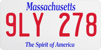 MA license plate 9LY278