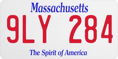 MA license plate 9LY284